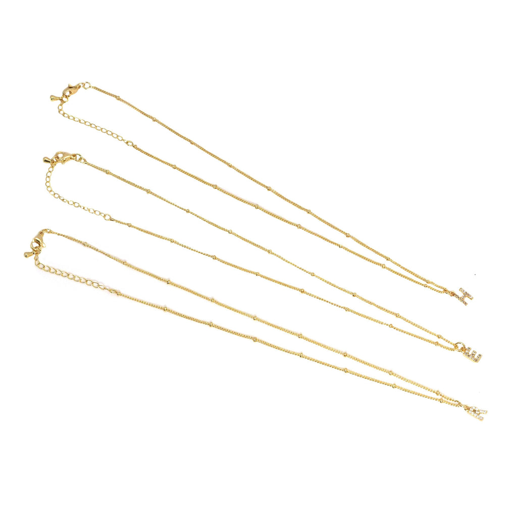 Gold Dainty Chain Initial Necklace,sku#EF297