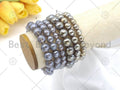 Mystic Grey/Champaign Agate Stretchy Bracelet, Sku#EF60