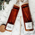 9 Inch Apothecary Matches Extra Large Safety in Amber Glass Jar With Cork Lid