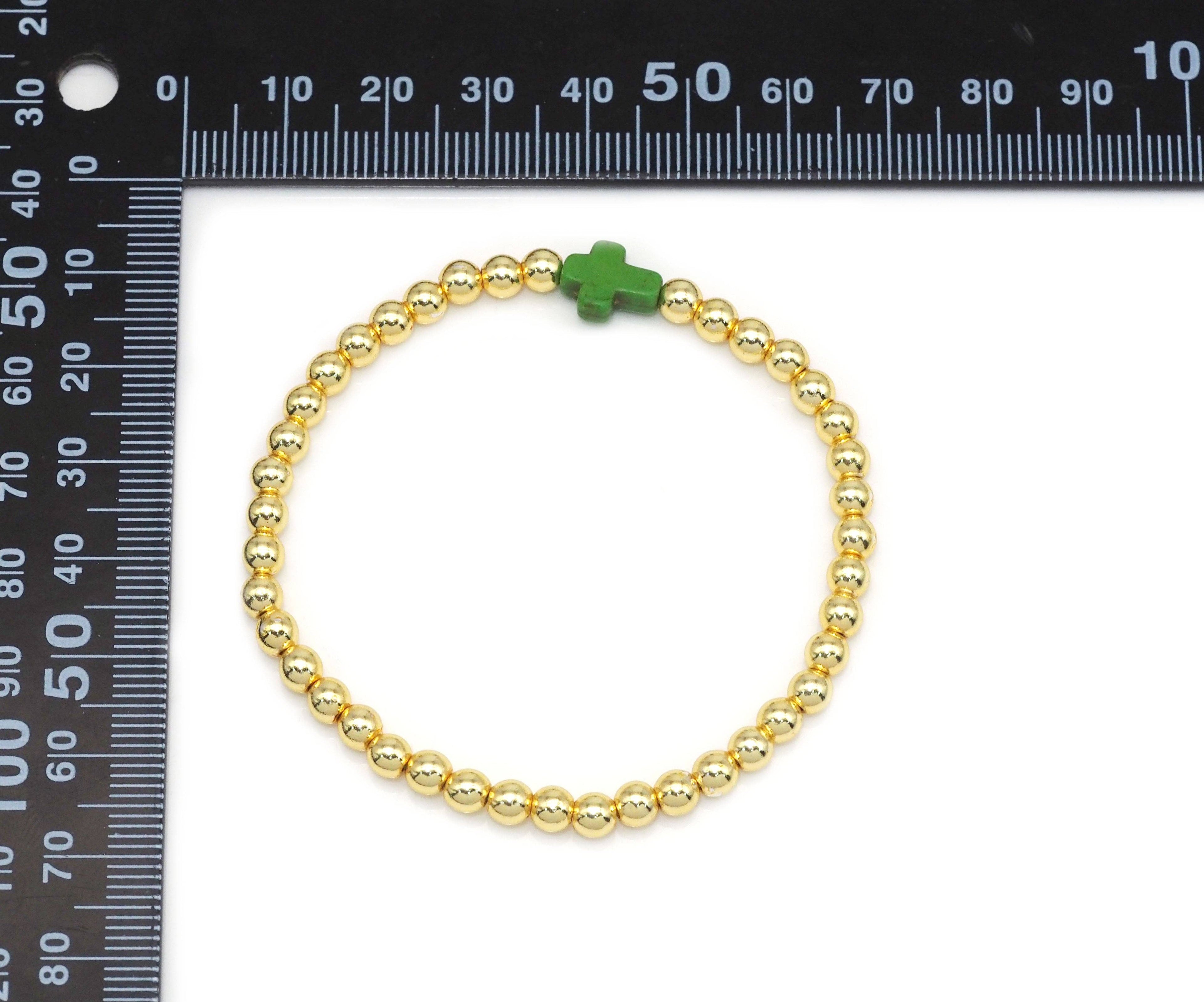 Colorful Cross Gold Hematite Adjustable Bracelet, Sku#EF266
