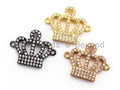 15x19mm CZ Micro Pave Crown Connector, Cubic Zirconia Space Connector, CZ Crown Beads, Micro pave crown findings, 15x19mm,sku#E353