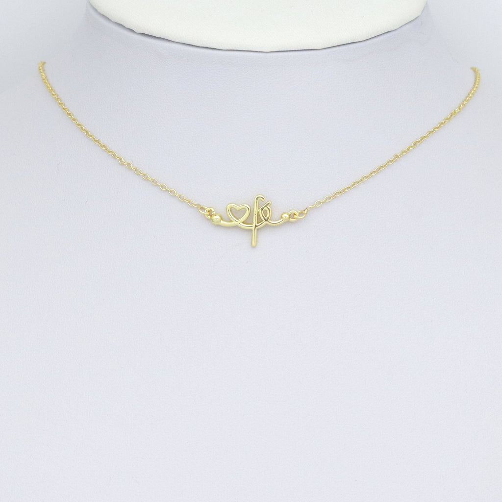 Slippy Gold Heart Fe Love Charm Pendant, Sku#LK1046