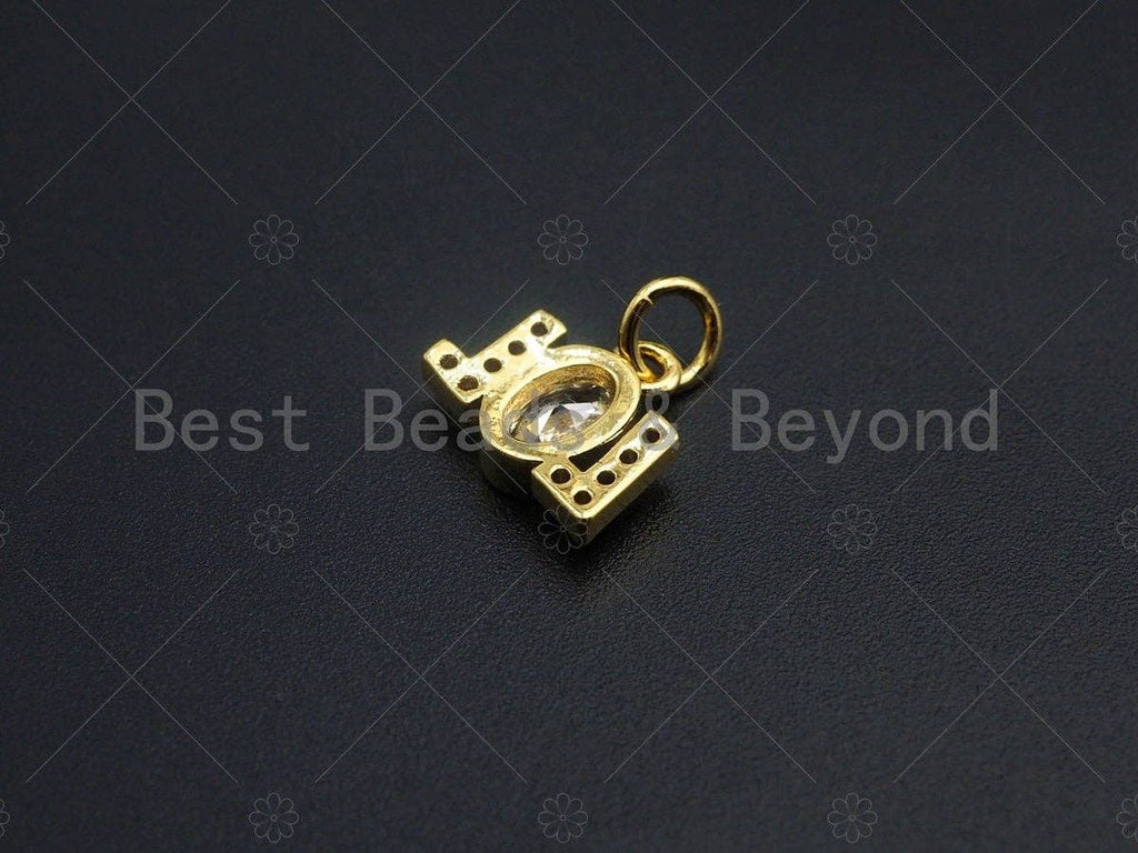 Clear CZ Micro Pave LOL Letter Pendant/Charm, lol charm,10x11mm,sku#Y249