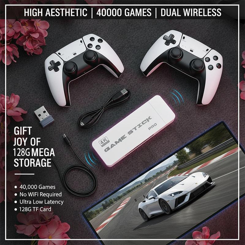 Valentine'S Day Gift 2026 New Upgraded Retro Game Stick - 40,000+ Games 26 Emulators 4K HDMI | Plug & Play Wireless Controller for Tv/Monitor