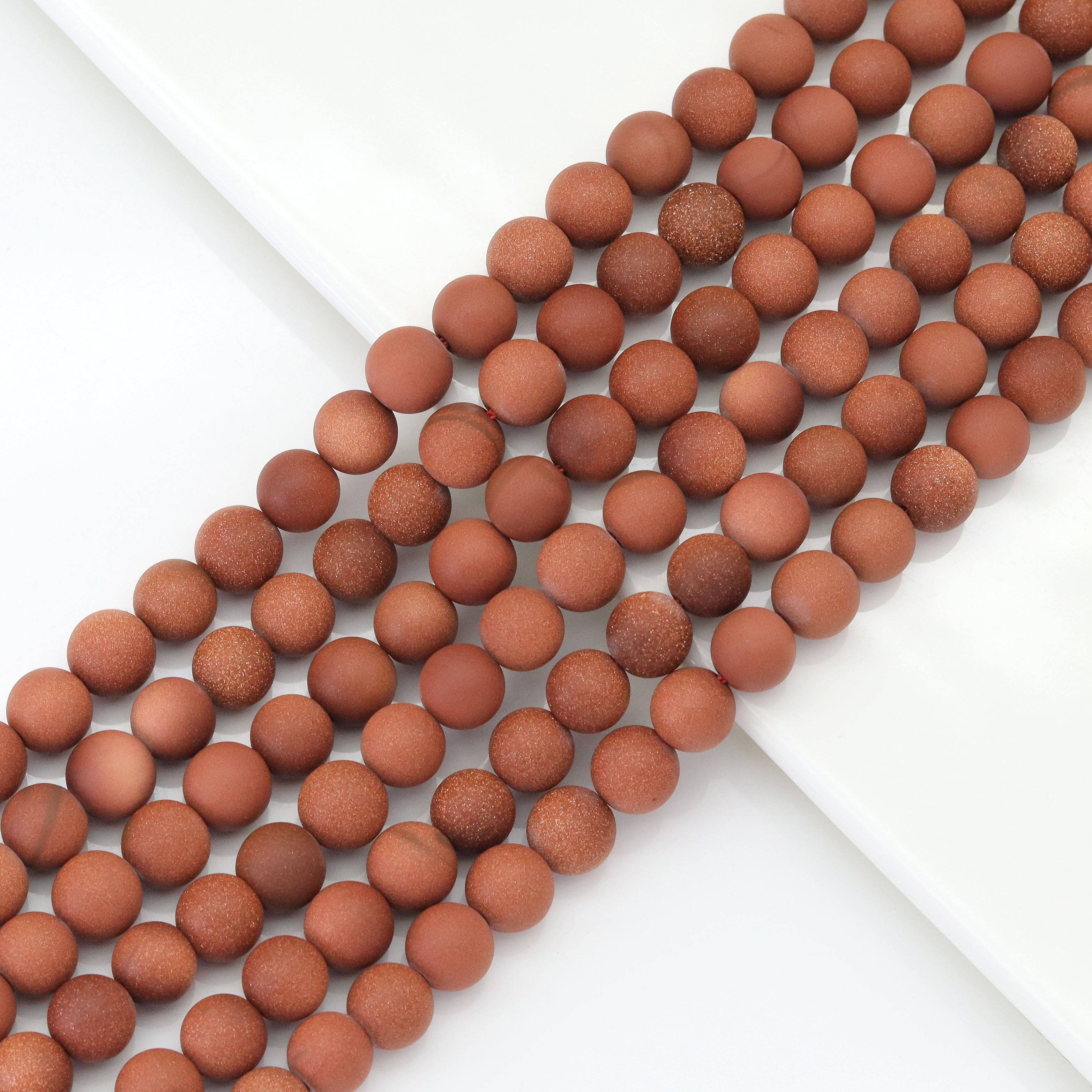 Matt Goldstone Round Smooth Beads, Sku#U1787