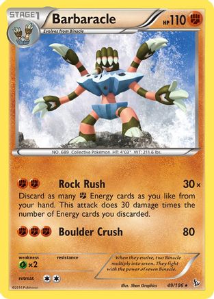 Barbaracle 049/106 - XY  Flashfire Reverse Holofoil