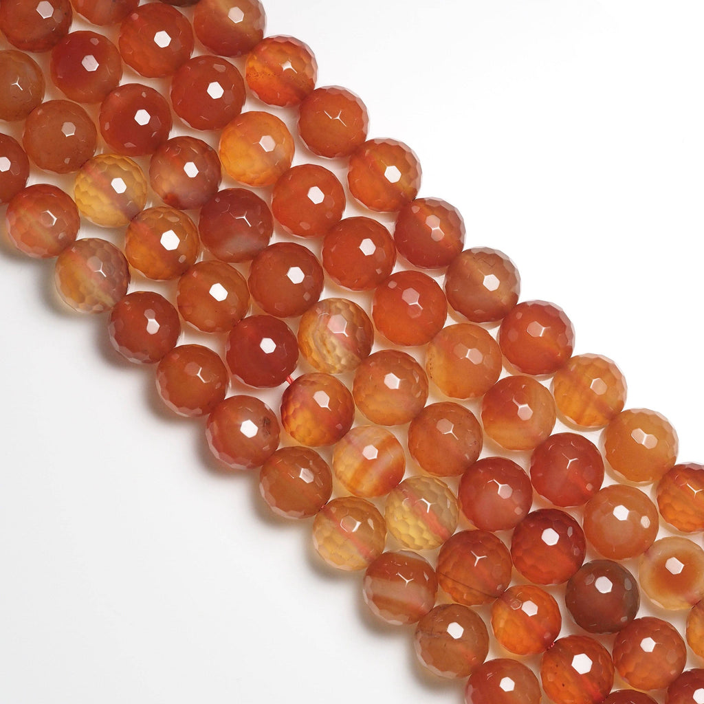 Genuine Red Agate Round Faceted Beads, Sku#U1751