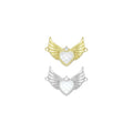 Mother of Pearl Angel Heart Connector Pendant, Sku#WL20