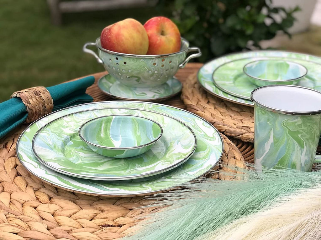 Golden Rabbit Enamelware Modern Monet Appetizer Plates - Set of 4