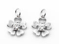 CZ Clear Pave Flower Pendant/Charm, Matte Finish Flower, Cubic Zirconia Charm/Pendant, 11x12mm, sku#Y7