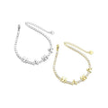 Gold Silver MAMA Tennis Chain Bracelet, Sku#LD370