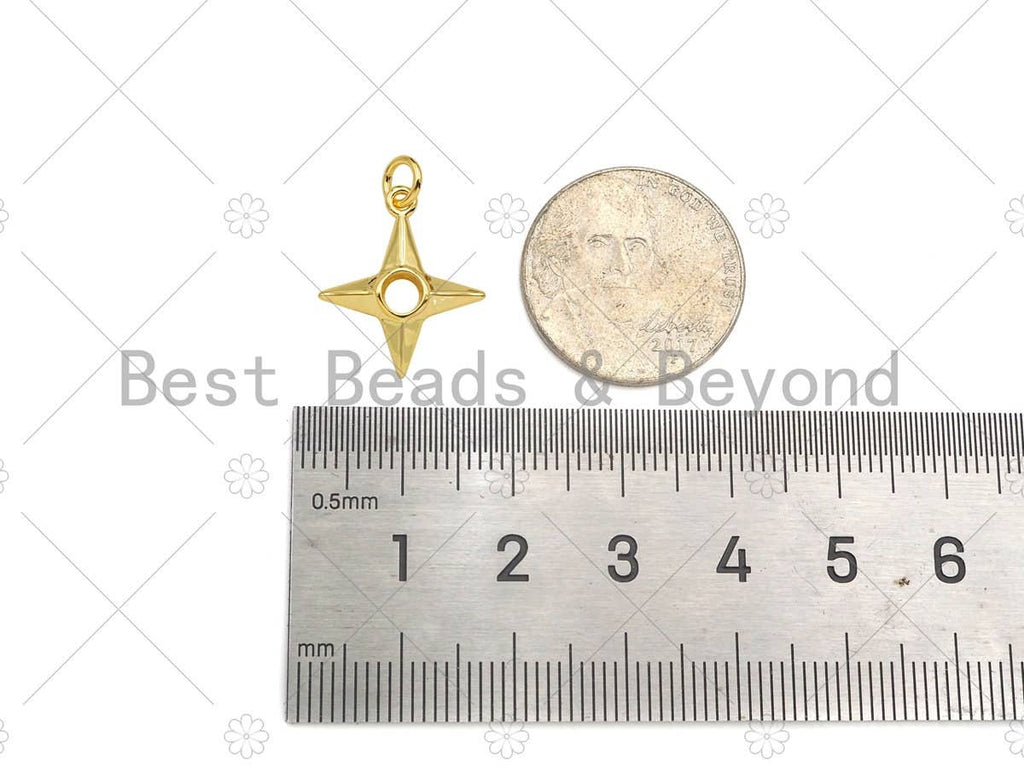 Gold Filled North Star Shape Pendant, 18K Gold Filled Star Charm, Necklace Bracelet Charm Pendant, 15x18mm, Sku#Y447