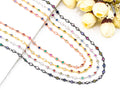 1 Foot/Yard-Multi Colored CZ Beaded Chain-4mm Cubic Zirconia Beads-Gold Silver Rose Gold Gunmetal Plated over Brass-Bezel Chain, sku#E347