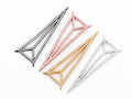 49x17mm CZ Clear Micro Pave open Triangle Connector Pendant/Charm, Cubic Zirconia Connector, Fashion Jewelry Findings, 1pc/2pcs, sku#F347