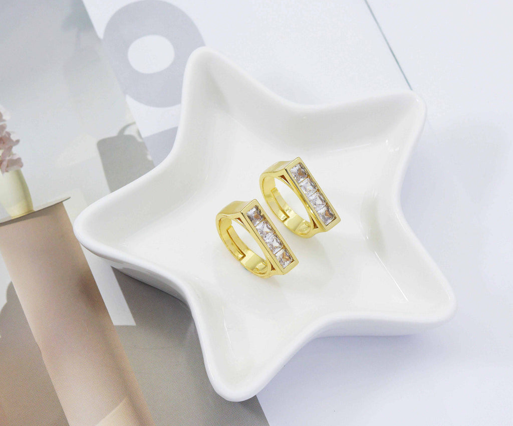 CZ Bridge Shape Adjustable Ring, Sku#LD248