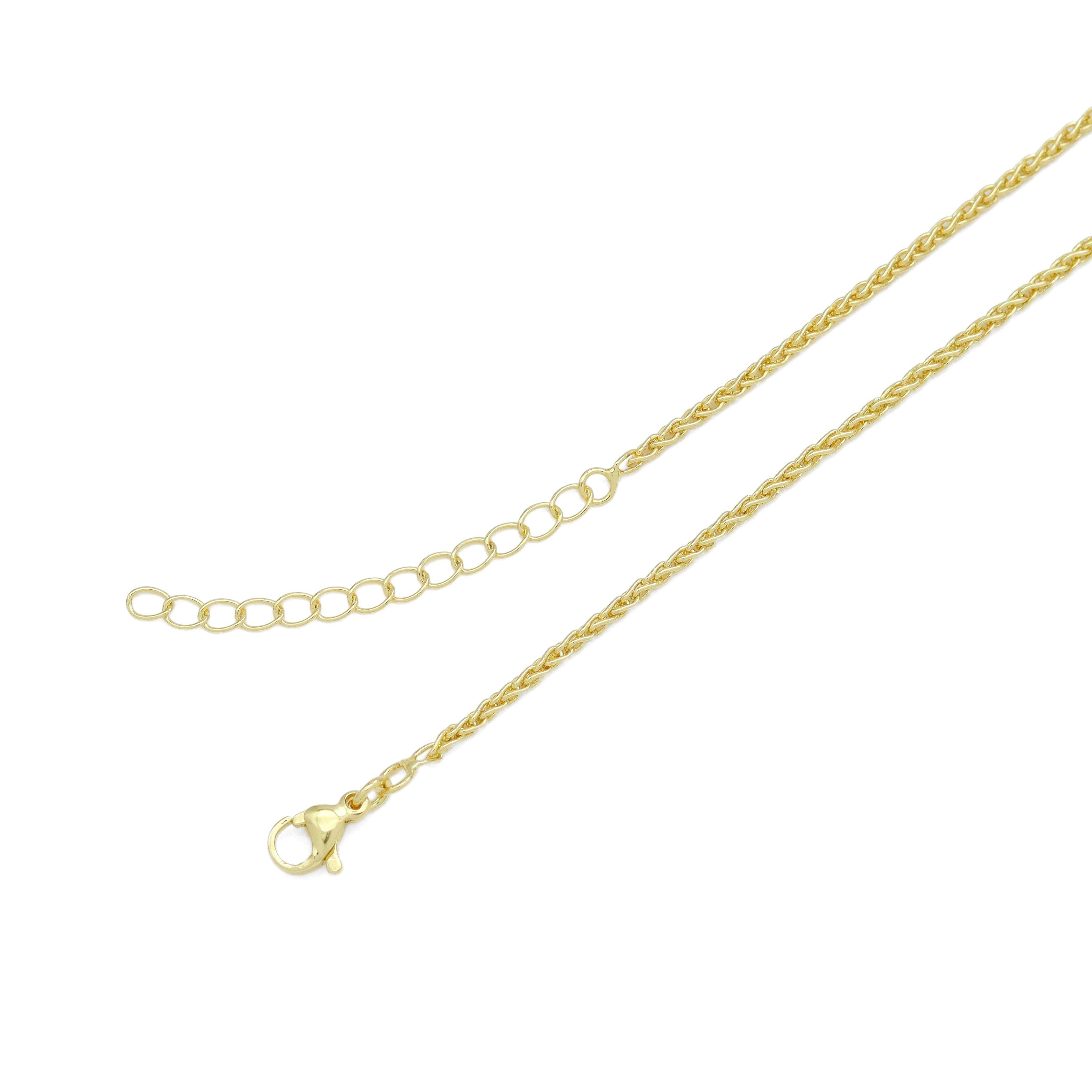 Gold link Chain Adjustable Necklace, Sku#LD586