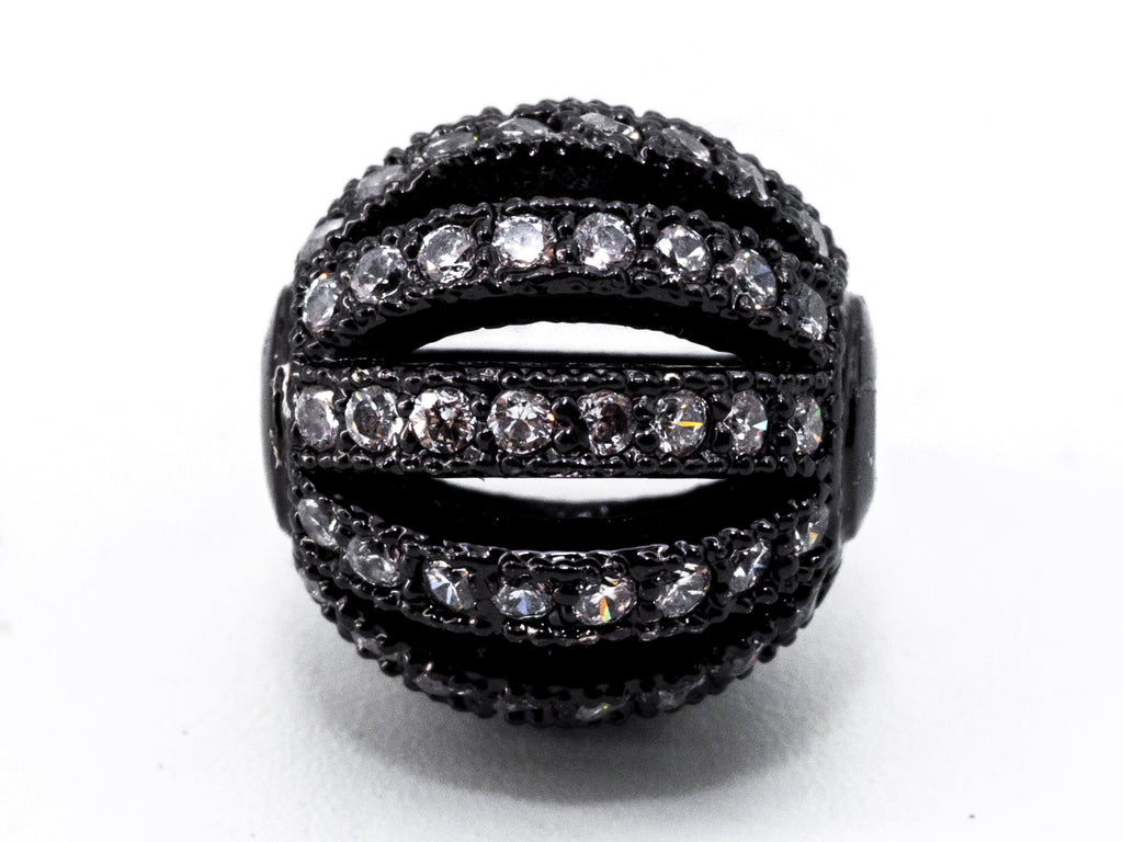 8mm/9.5mm/12mm CZ Micro Pave Shamballa Round Cage Spacer Beads, sku#G302