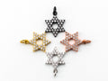 CZ Micro Pave Star of David Charm, Bracelet Necklace Cubic Zirconia Pendant Charm, 13x17mm,sku#Y14
