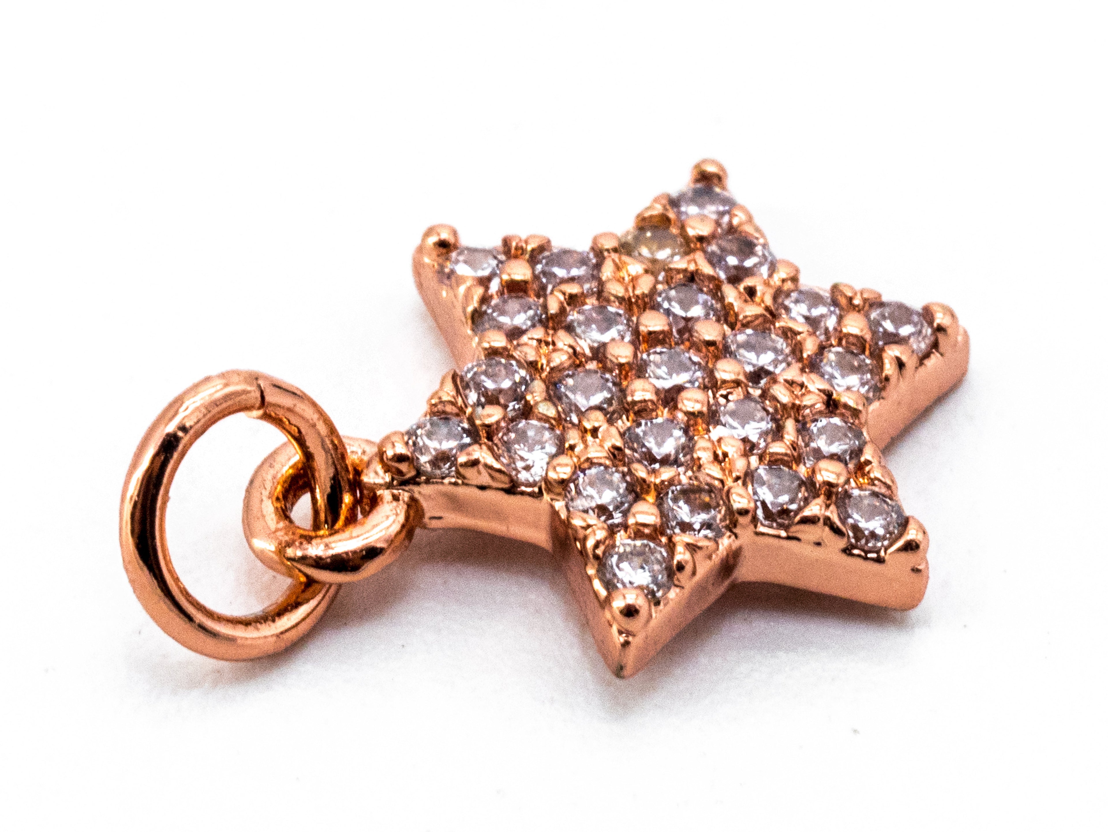 CZ Micro Pave Hexagram Pendant/Charm, Bracelet Necklace Cubic Zirconia David Star Pendant Charm, 8x11mm,sku#Y16