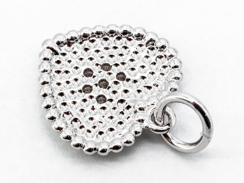 CZ Micro Pave Twin Heart Pendant/Charm, Bracelet Necklace Cubic Zirconia Double Heart Pendant Charm, 12x12mm,sku#Y18