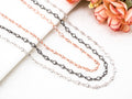 1 Foot/Yard-Clear CZ Pave Heart Shaped Beaded Chain-4mm Cubic Zirconia Beads-Silver Rose Gold Gunmetal-Bezel Rosary Chain, sku#E349