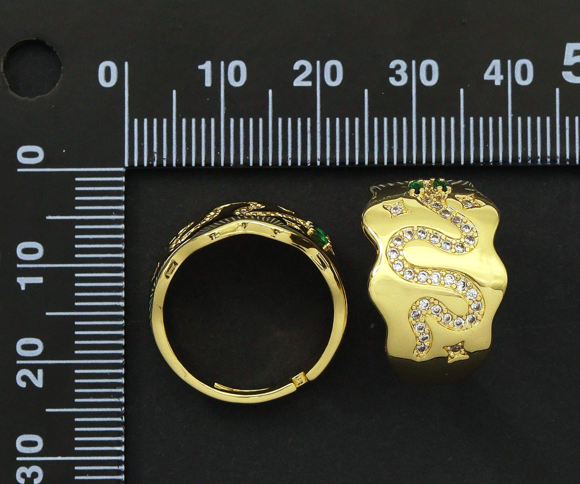 CZ Snake on Band Adjustable Ring, Sku#JL102