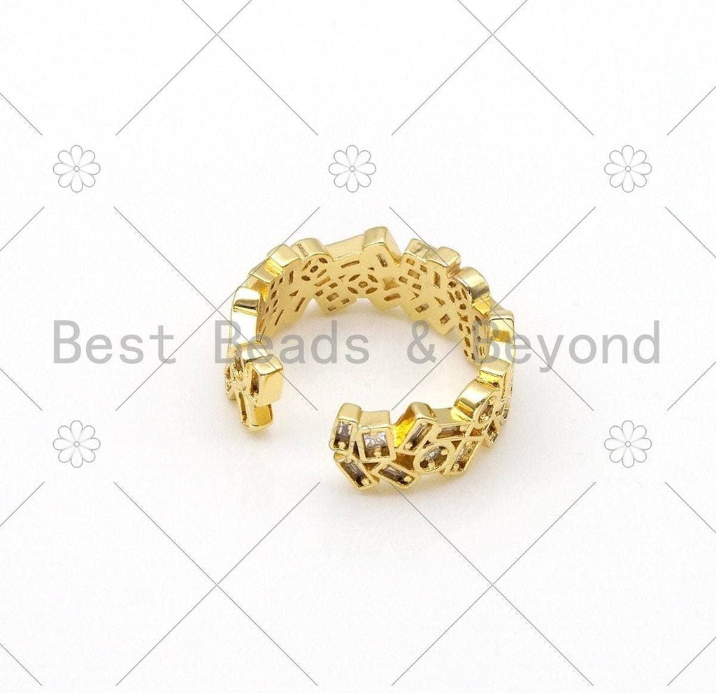 Baguette CZ Adjustable Ring, Sku#X209