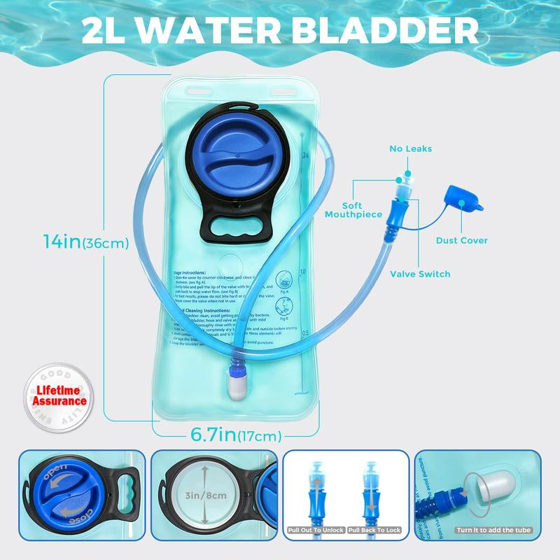 Running Bag Hydration Vest Cycling Hydration Backpack 5L for Women and Men Lightweight Hydration Pack with 2.0L Water Bladder Adjustable Straps for Marathon Trail Race Jogging Hiking and Climbing