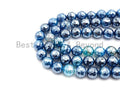 Mystic Plated Faceted Agate Beads,6mm/8mm/10mm/12mm, Plated Blue Agate Beads,15.5" Full Strand, SKU#U442
