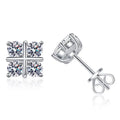 925 Sterling Silver 0.8Ct x2 Moissanite Stud Earrings 1.6Ct Total Classic Luxury