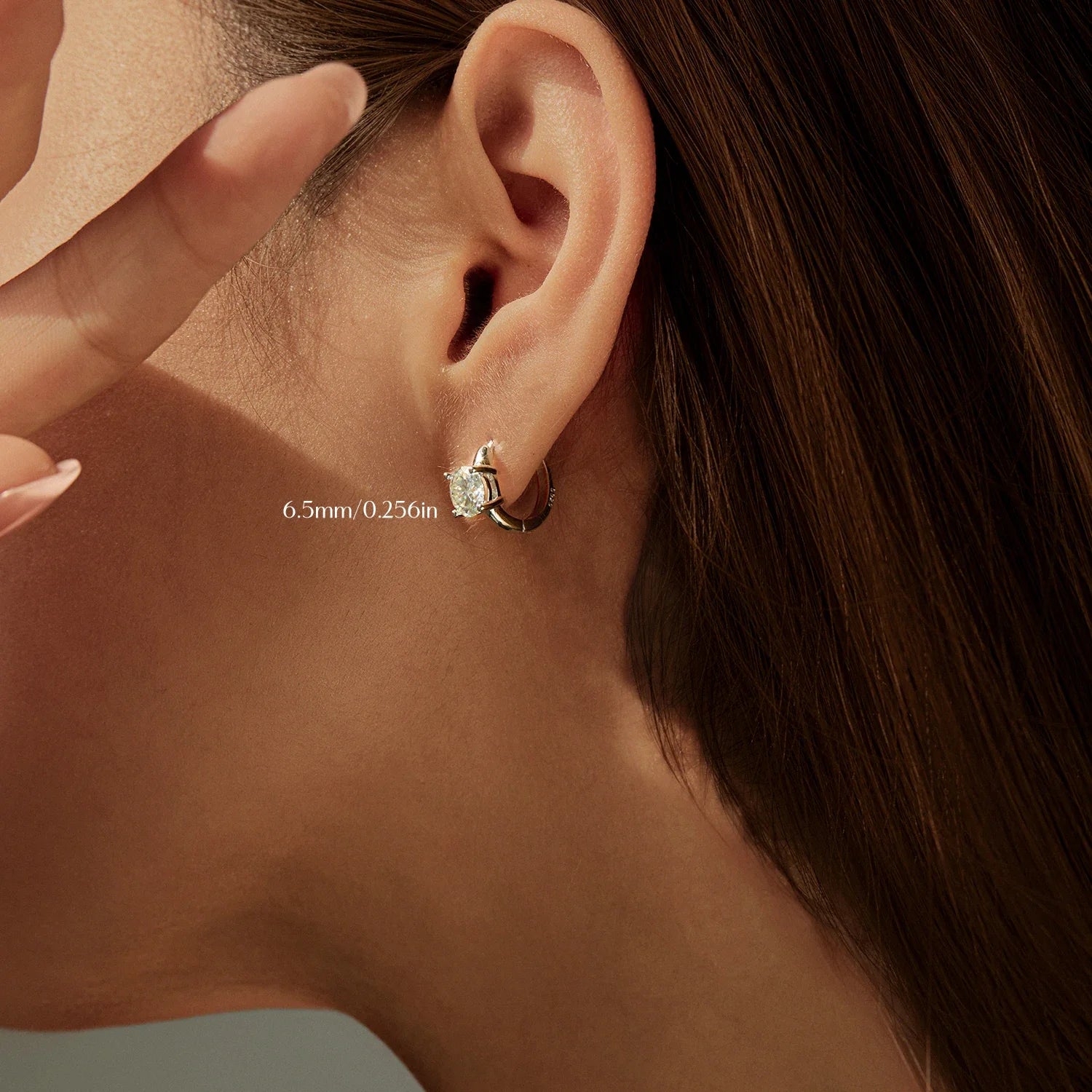 925 Sterling Silver D-Color Round Moissanite Sparkling Hoop Earrings for Women