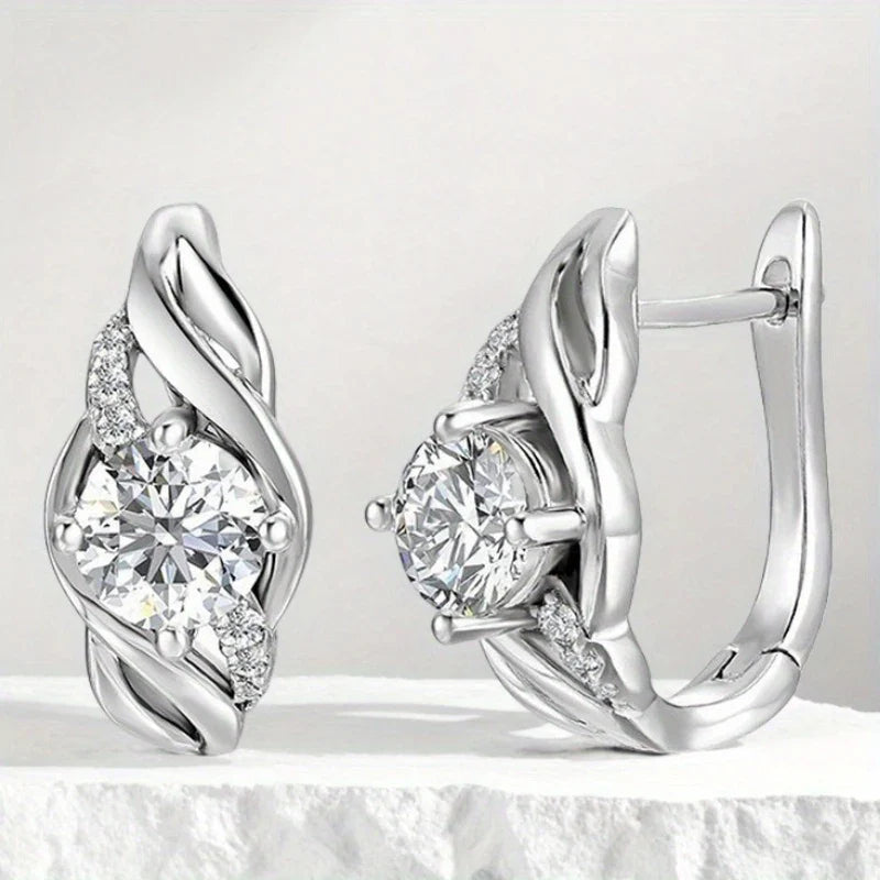 925 Sterling Silver 0.5ct Moissanite Stud Earrings For Couples Women Men