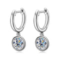 925 Sterling Silver Moissanite Drop Earrings 0.5-1 Ct Bubble Design Light Luxe