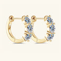 925 Sterling Silver Moissanite Hoop Earrings - Sparkling Gift for Women