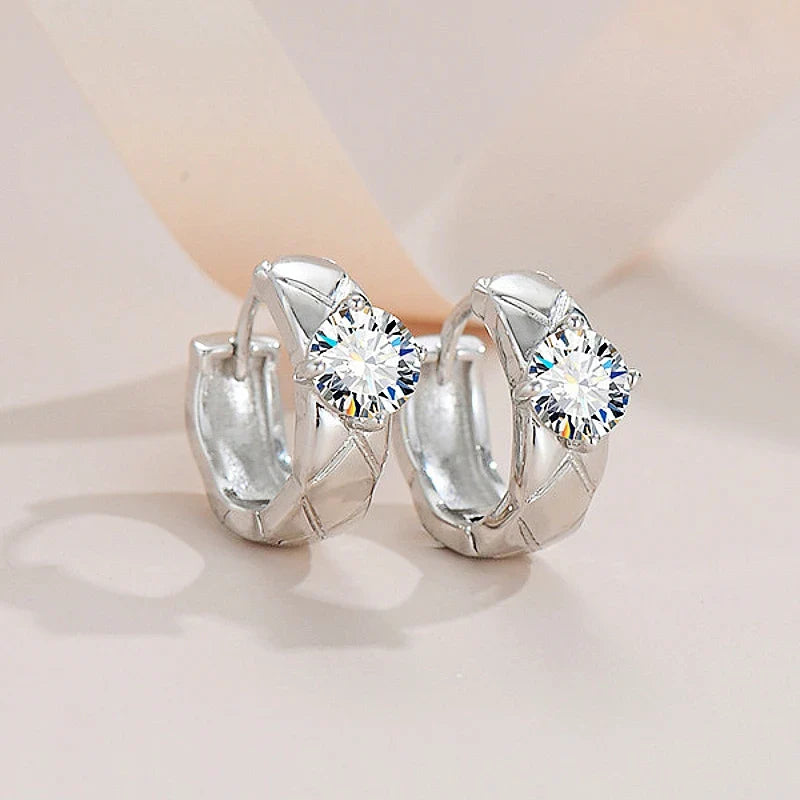 925 Sterling Silver Moissanite Hoop Earrings 0.50ctw Luxury Gifts for Women