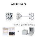 925 Sterling Silver Moissanite Round Stud Earrings D Color Sparkling