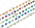 Mystic Agate Brown/Blue/Grey Rosary Chain, 6mm Agate Beaded