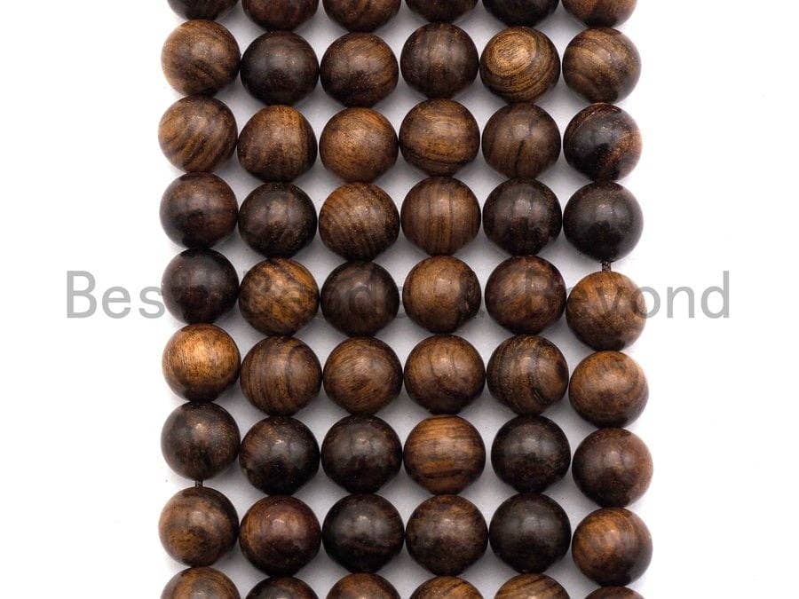 Natural Smooth Round Wood beads, 6mm/8mm/10mm/12mm Natural Brown Wood beads, Natural  Wood Grain Beads, 15.5inch strand,SKU#U468