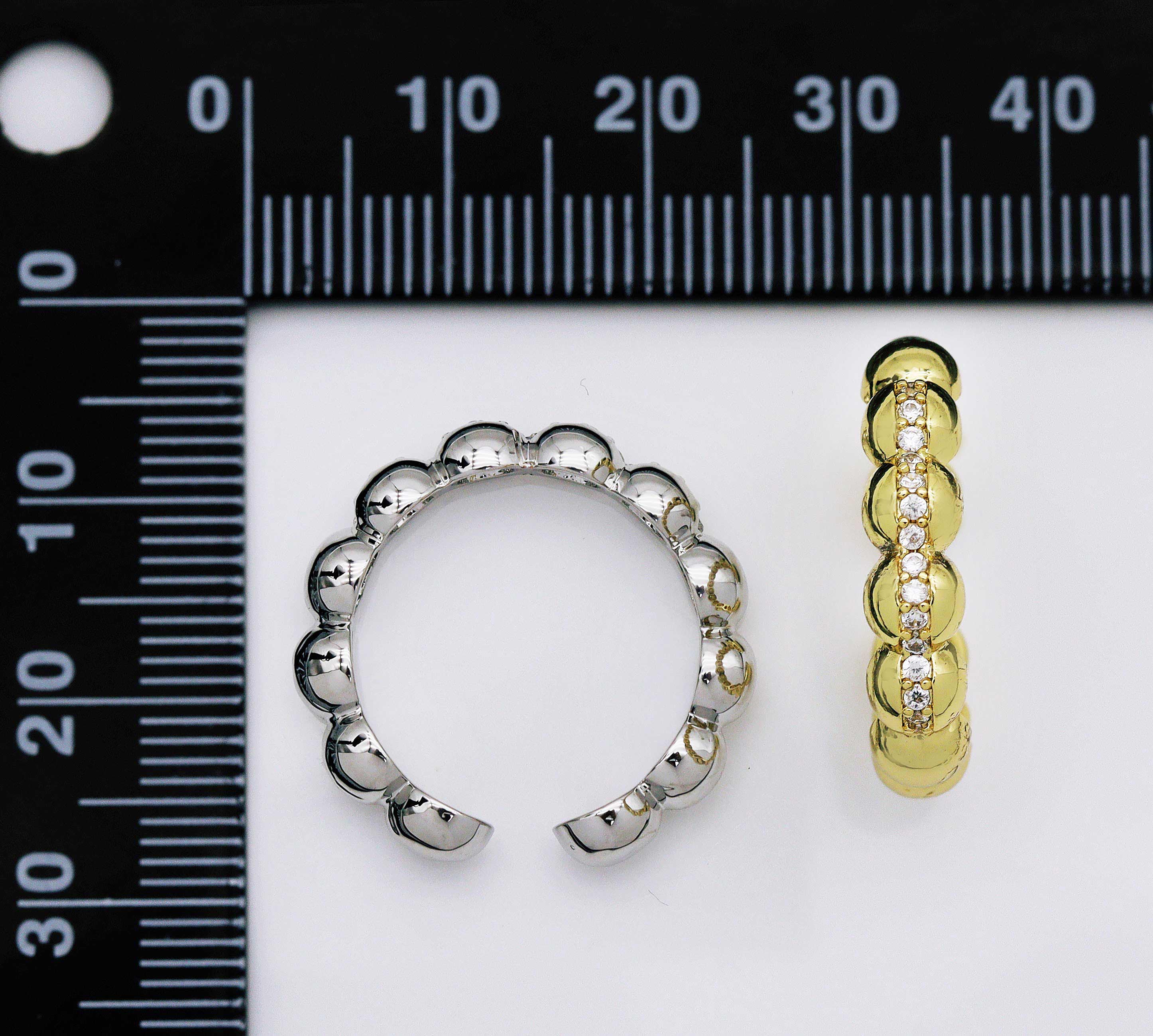CZ Round Ball Adjustable Ring, Sku#X346