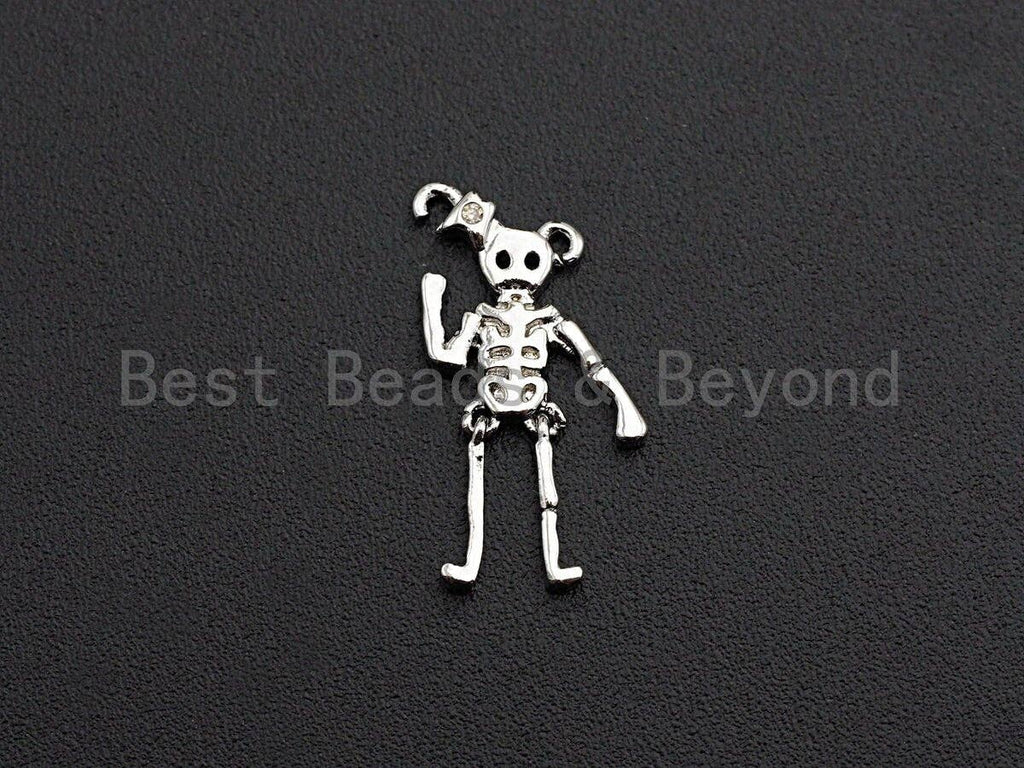 Human Skeleton Zumbie Frame Shaped Pendant/Charm, Dainty Gold Pendant Charm,10x18mm,Sku#Z567