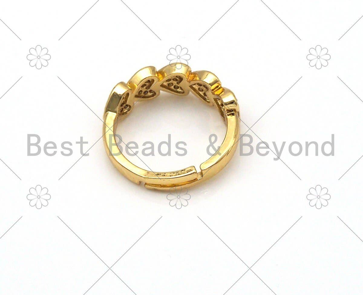 CZ Heart  Adjustable Ring, Sku#LD139