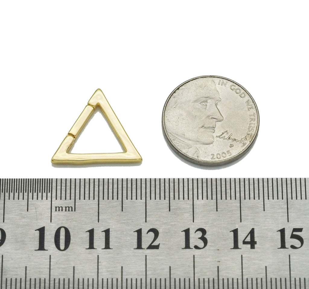 18K Gold Silver Triangle Snap Clip Clasp, Sku#K180
