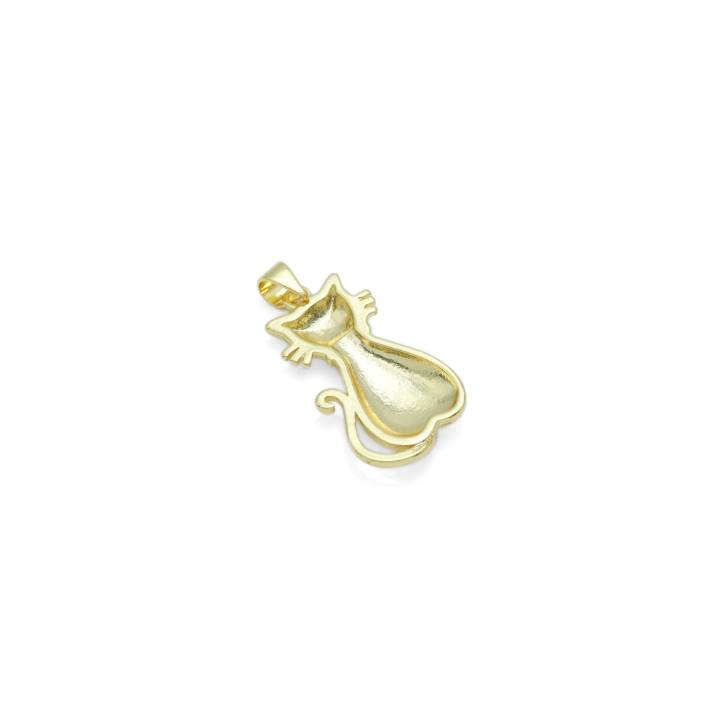 Mother of Pearl Cat Charm Pendant, Sku#WL18