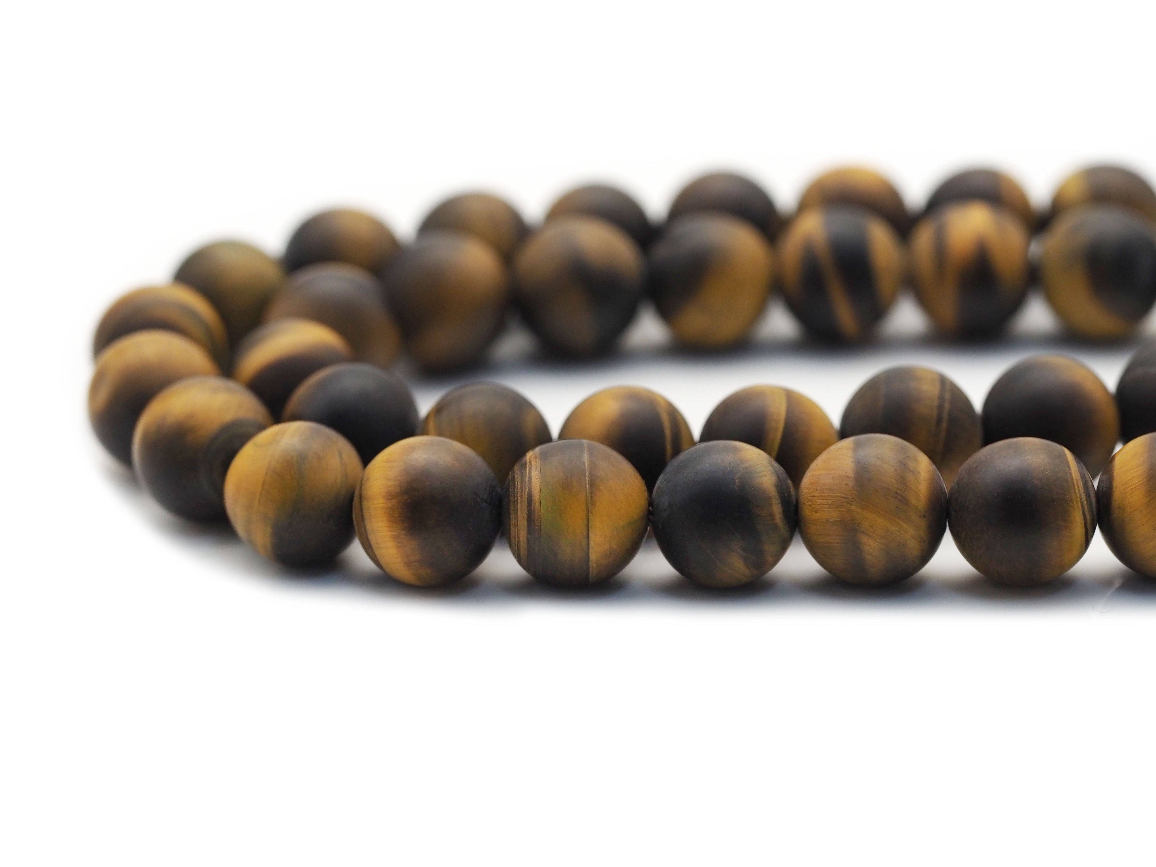 Matt Genuine Yellow Tiger Eye Round Smooth Beads, Sku#UA288