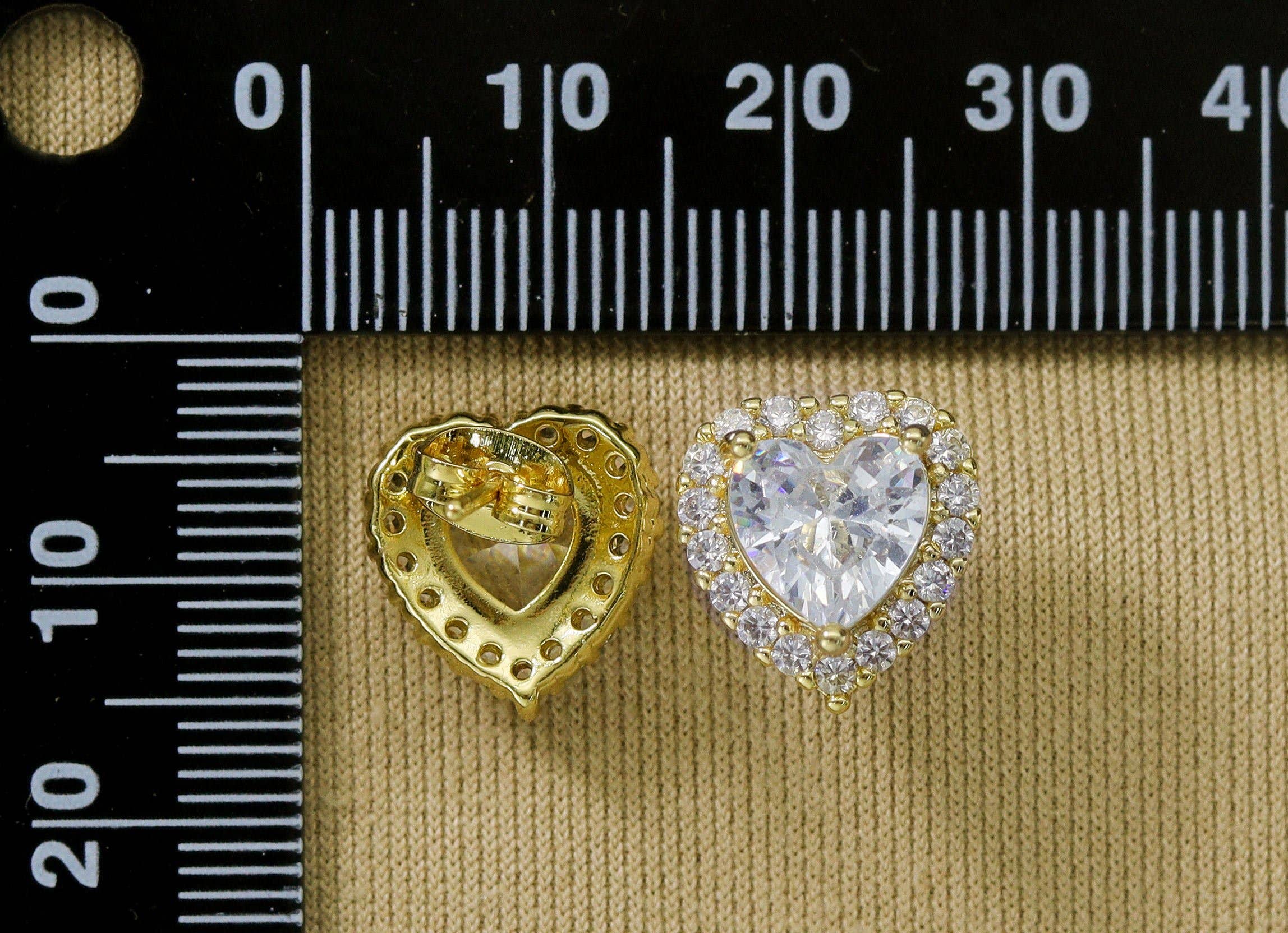 CZ Heart Earring, Sku#LD206