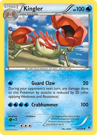 Kingler 014/119 - XY  Phantom Forces Reverse Holofoil