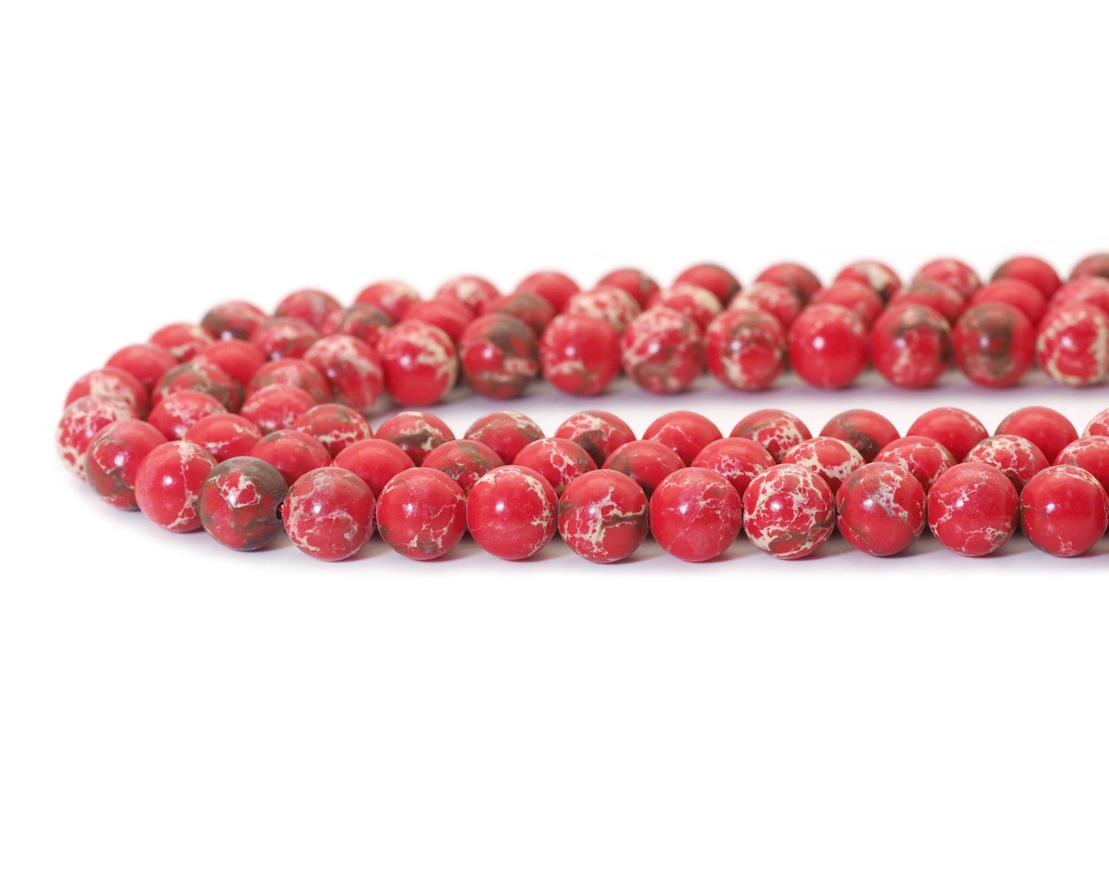 Red Imperial Jasper Round Smooth Beads, 8mm/10mm/12mm, Sku#U1454