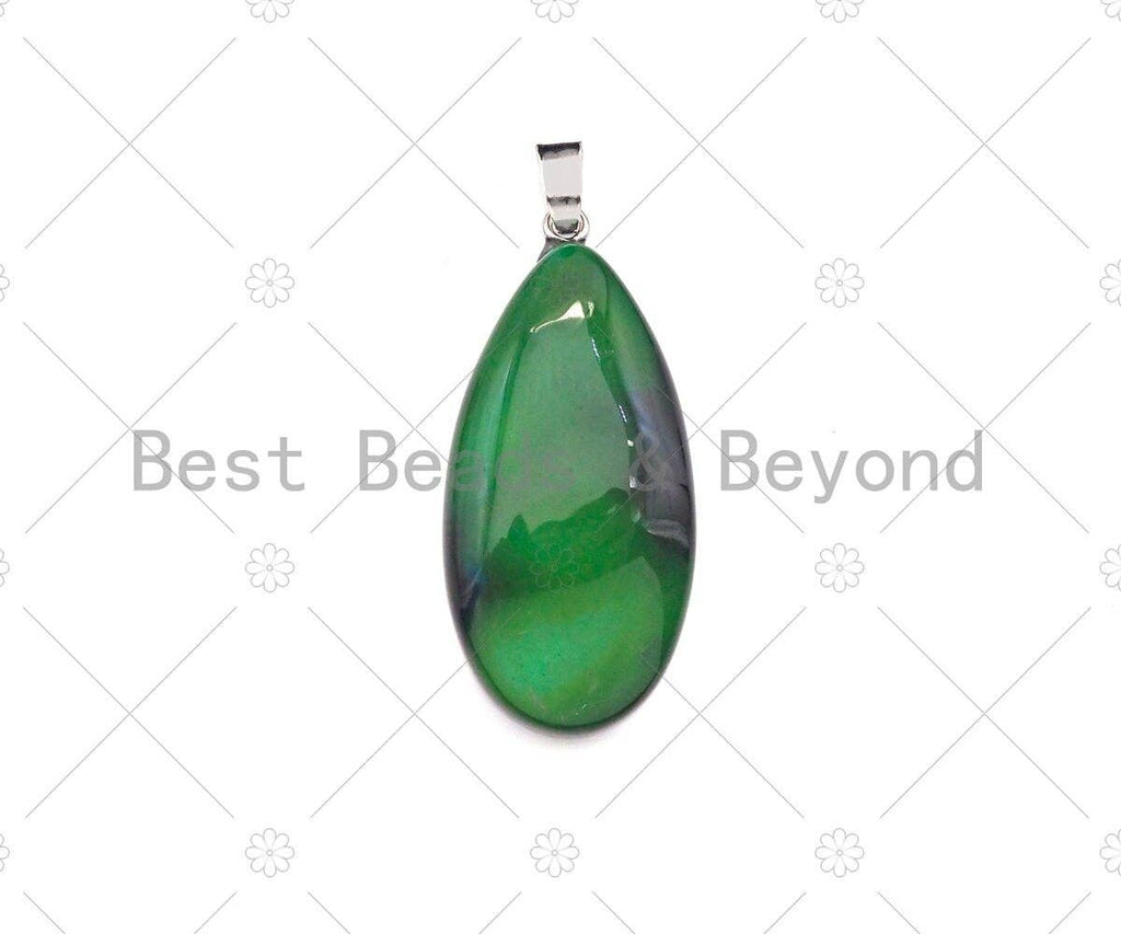 High Quality Natural Druzy Agate Teardrop Shape Pendant, Blue Pink Orange Green Necklace Agate Pendant, 20x40mm,Sku#YK12