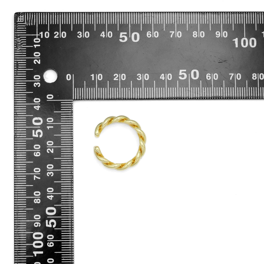 Gold Silver Twisted Adjustable Ring, Sku#A287