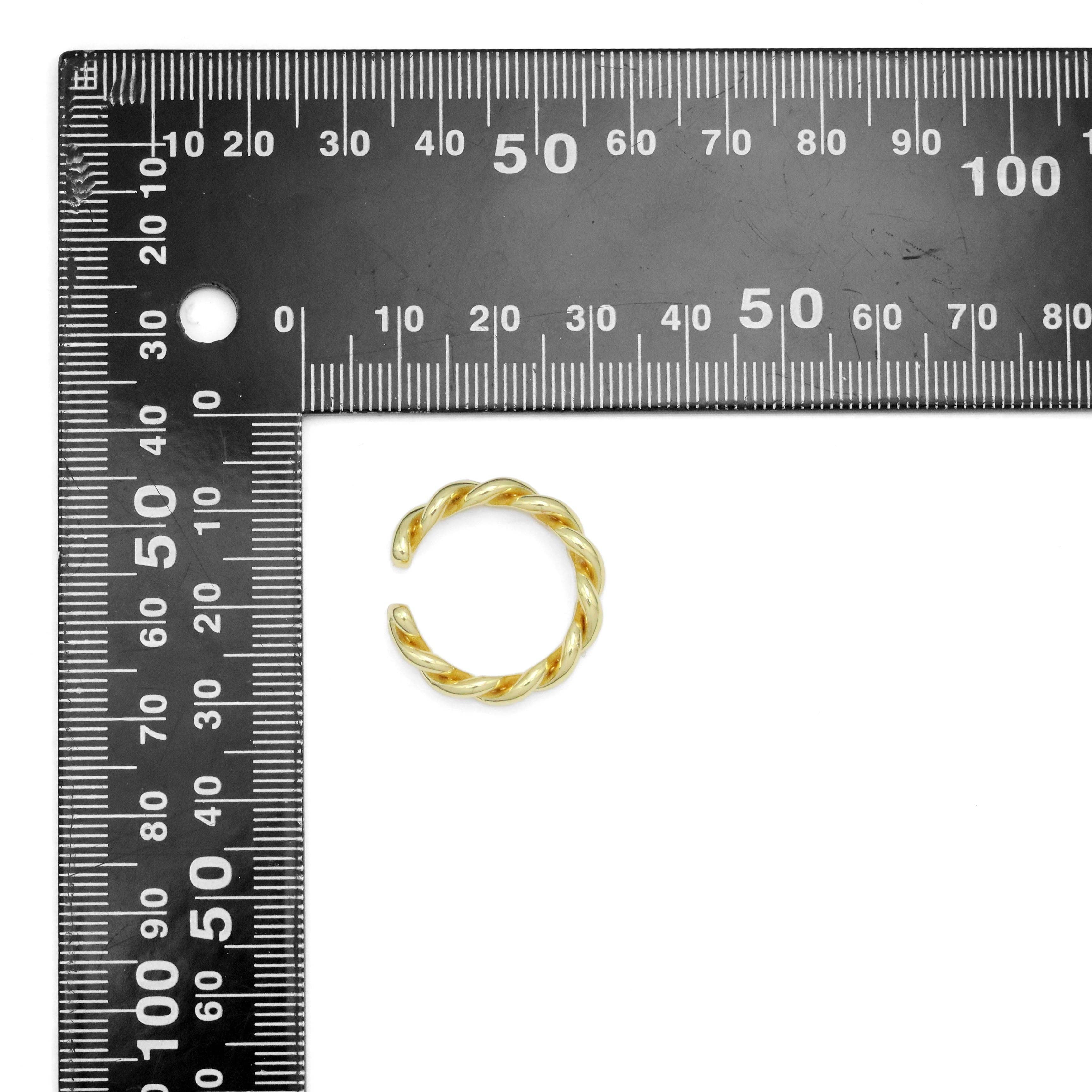 Gold Silver Twisted Adjustable Ring, Sku#A287